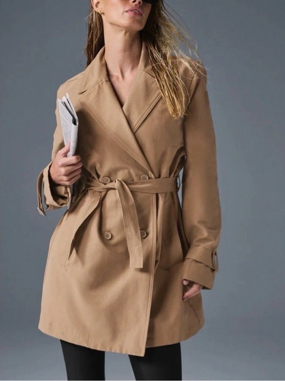 Alo Yoga Prime Trench Toasted Almond Size Large